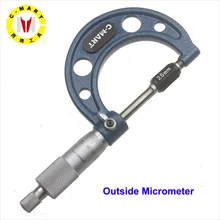 C-Mart инструменты наружный микрометр 0-25 мм/25-50 мм/50-75 мм метрический твердосплавный Калибр стандарты штангенциркуль инструменты 0,01 мм метрический D0026