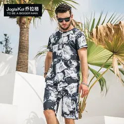 2019 новый большой код модные мужские шорты с коротким рукавом Комплект пляжный повседневный комплект