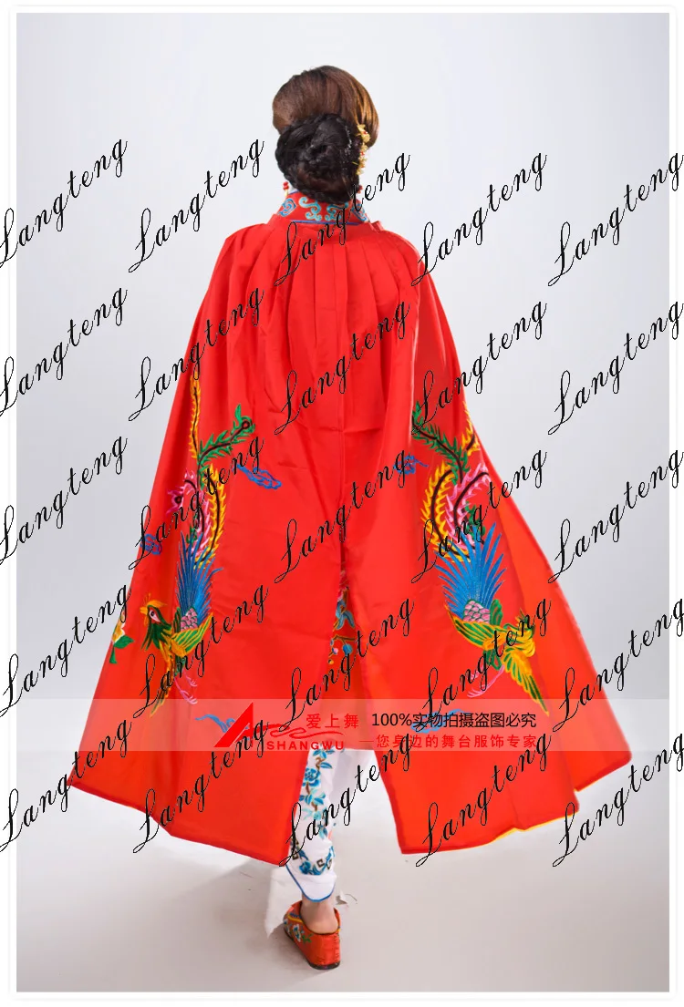 New Chinese Ancient Clothing Mantissas Costume Female Embroidered Cloak Performance Wear