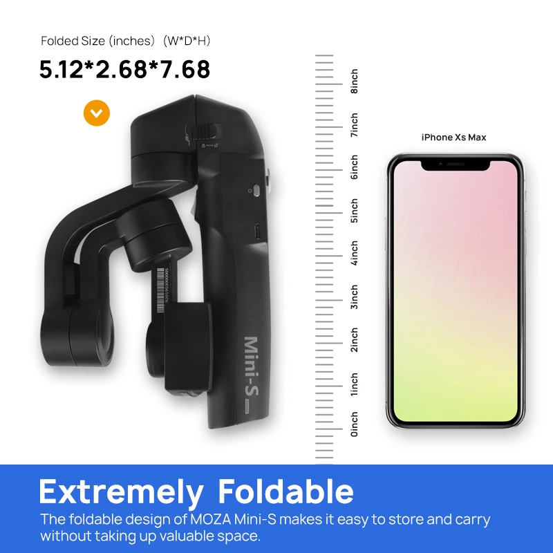 В наличии MOZA MINI S 3 осевой Складной Карманный Ручной Стабилизатор Gimbal для iPhone X samsung
