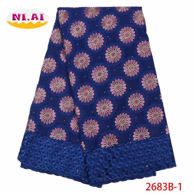 

French Lace Fabric 2019 High Quality Swiss Voile Lace Cotton Lace Best Nigerian African Lace Fabrics For Women Dress XY2683B-1