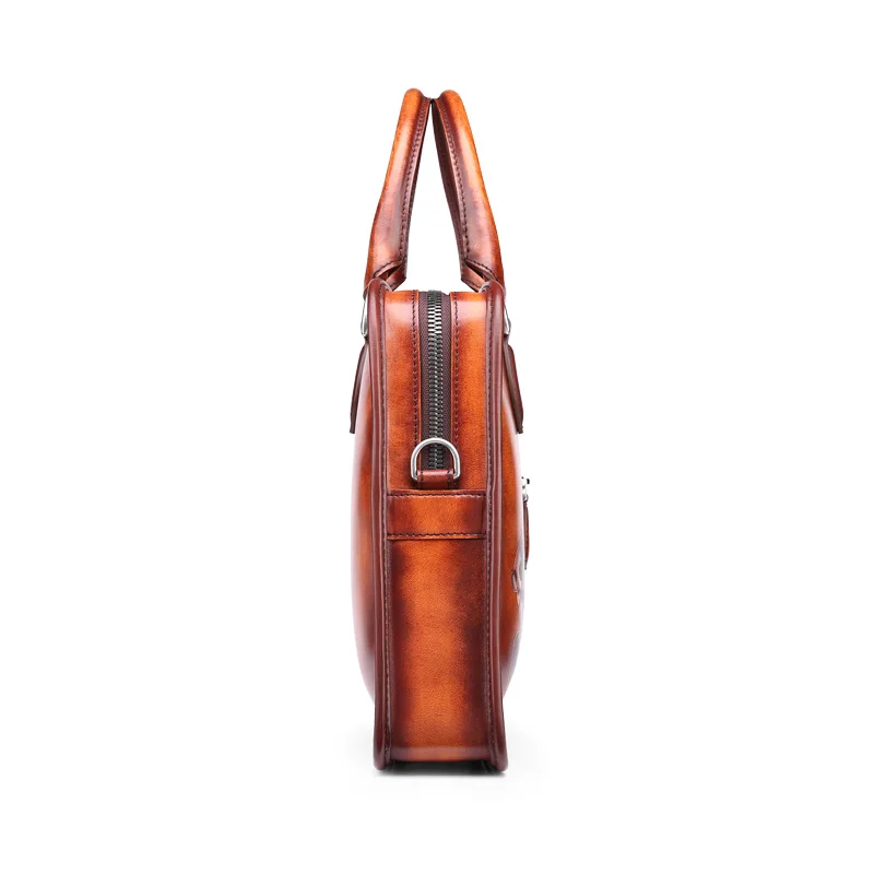 TERSE 3D тиснение ручной работы на заказ роскошный мужской портфель итальянская сумка из натуральной кожи, мужская кожаная сумка, дизайнерская сумка