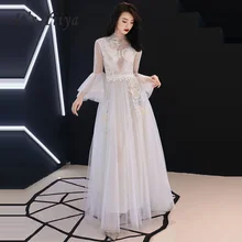 Evening Dress White Floor Length 2019 Long Plus Size Prom Dress Long Bell Sleeve Women Party Dresses Lace Robe De Soiree E540 Evening Dress White Floor Length 2019 Long Plus Size Prom Dress Long Bell Sleeve Women Party Dresses Lace Robe De Soiree E540
