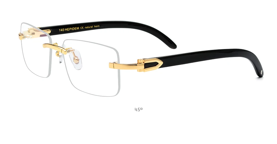 HEPIDEM очки с дужками из рога буйвола оправа Мужские квадратные высококачественные женские очки без оправы по рецепту очки для коррекции зрения в оправе очки 8100907