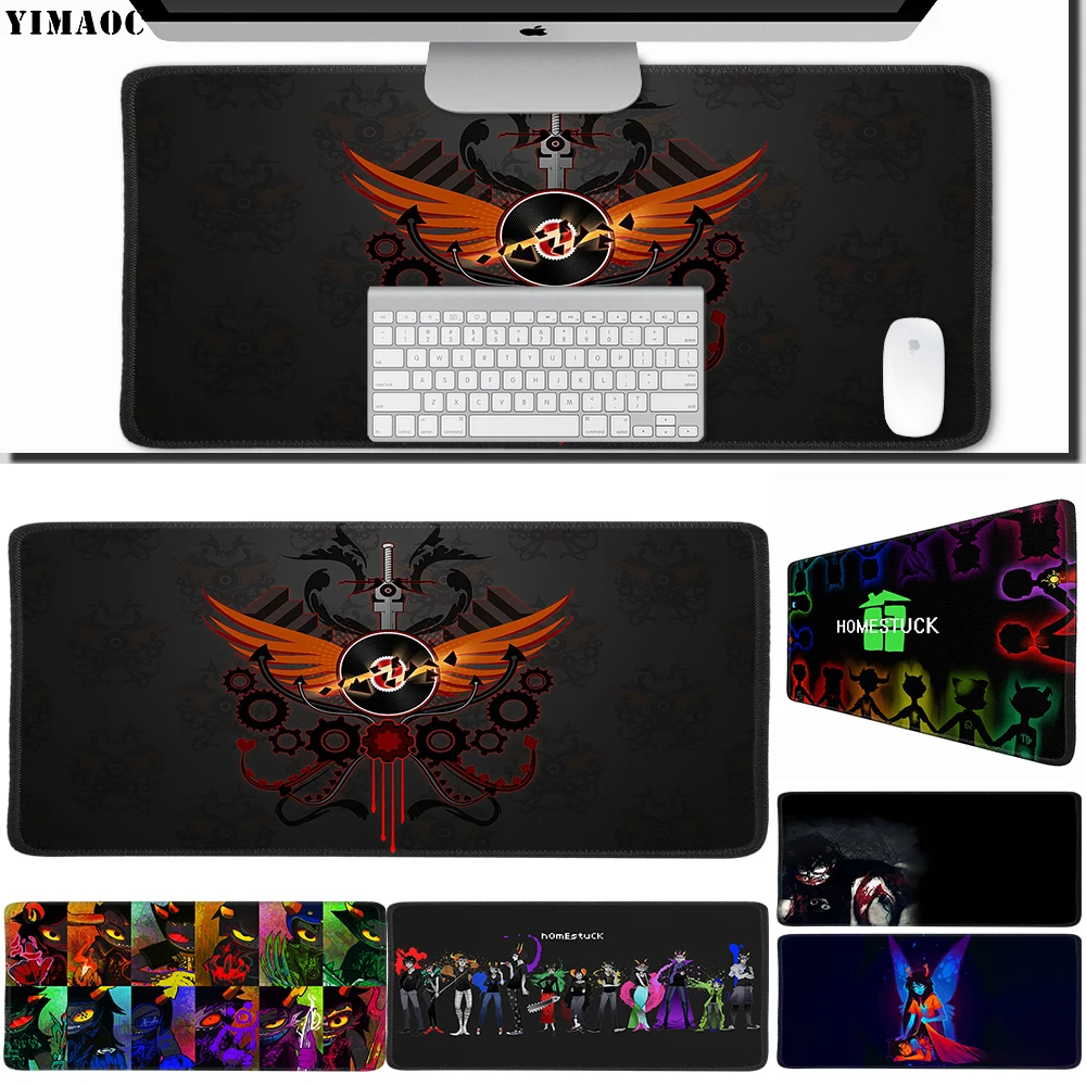 YIMAOC 40*90 см большой Мышь Pad Gamer резиновый коврик для компьютерной мыши игровой стол коврики с замком край Homestuck