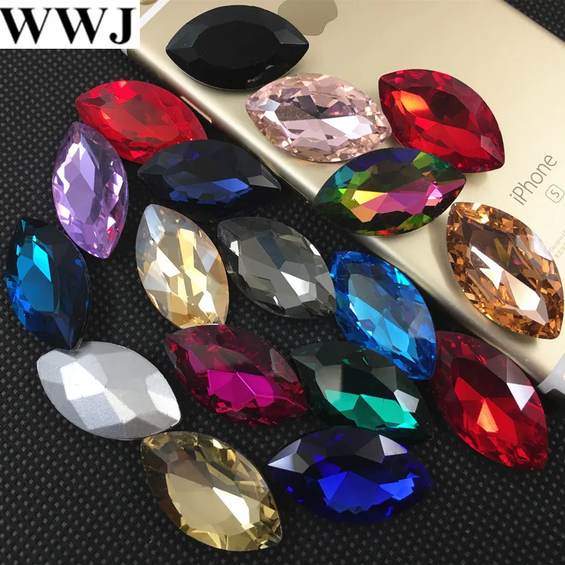 

More Colors To Choose Pointback Horse Eye Crystal Navette Marquise Crystal Fancy Stones Size5x10mm,7x15mm,9x18mm,13x27mm,17x32mm