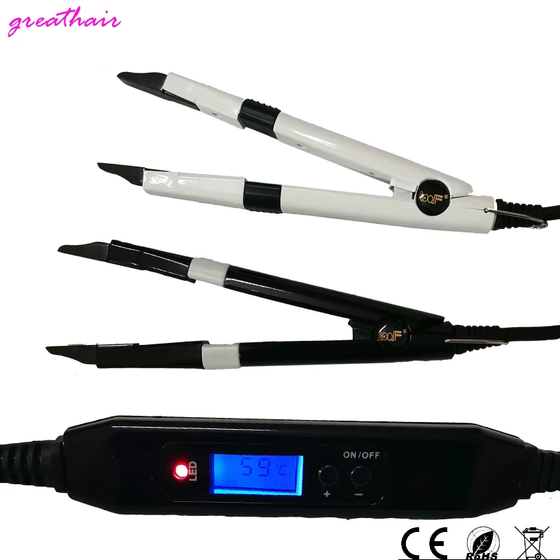 

2pcs LCD Temperature Control Hair Extension Iron Connectors Hair Extension Fusion Connector Keratin Bonding Tools Free Shipping