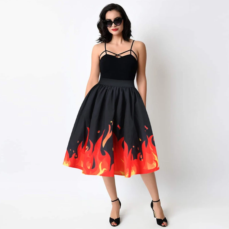 Vintage Fashion Women A-Line Skirt British Style Tartan Umbrella Skirts Vintage Fashion Women A-Line Skirt British Style Tartan Umbrella Skirts