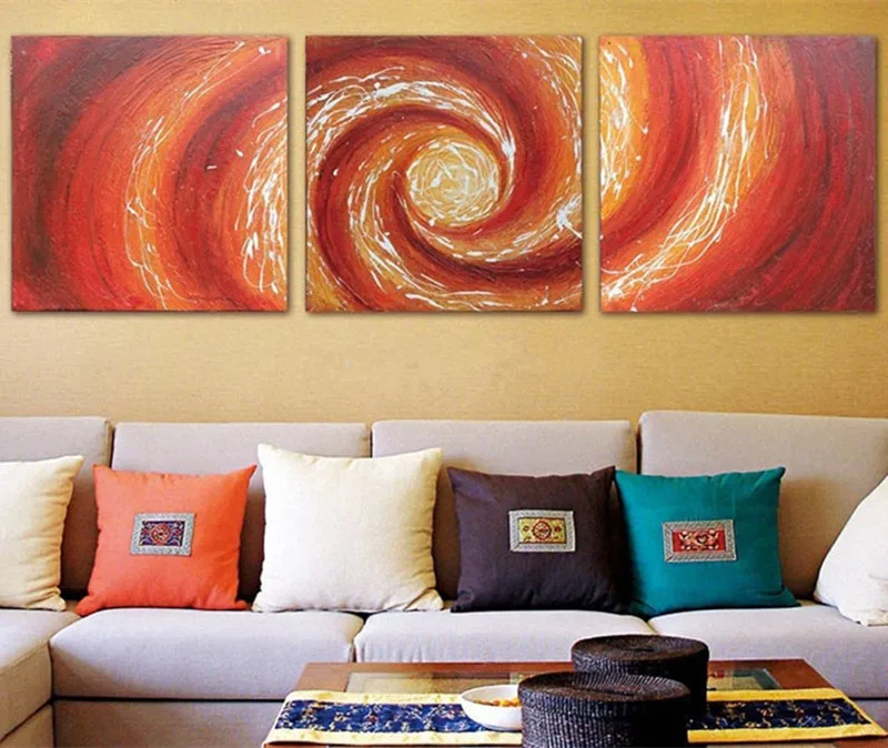 

Hand-painted Abstract Red Oil Painting Modern Decor Wall Art Handmade Graffiti Canvas Paintings 3 Piece Picture For Living Room