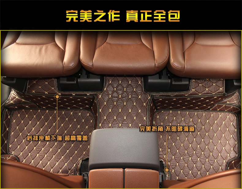 lsrtw2017 luxury leather car floor mat for audi q7 sq7 7 seats 3 rows mat carpet rug interior styling