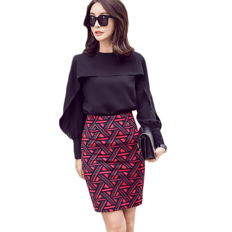 

2018 Spring Autumn Plus Size 5XL Pencil Skirt Saias Faldas Women Elastic High Waist Vintage Print Sexy Office Skirt Jupe Skirts