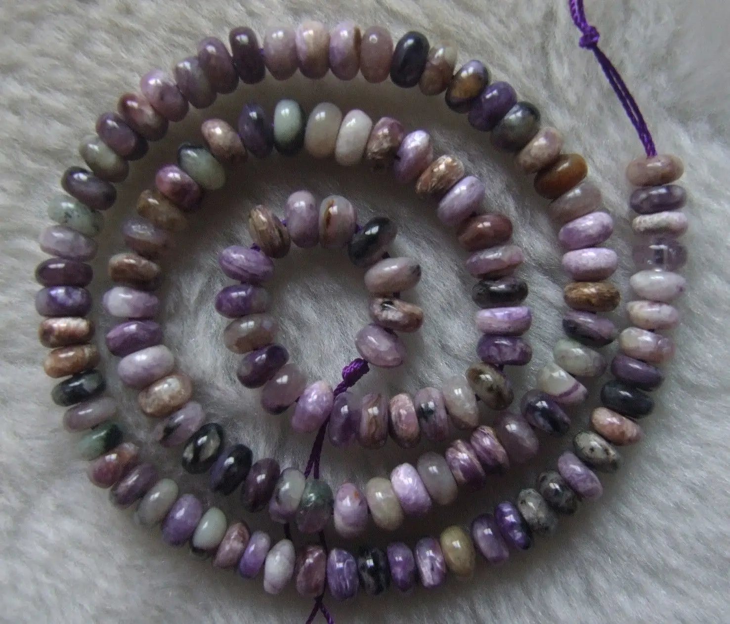 

4x6mm Natural Charoite Rondelle Loose Beads 15.5Inch