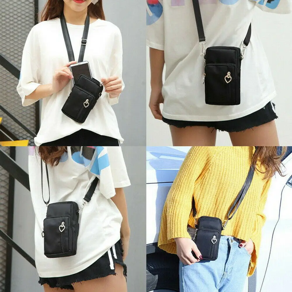 

Women Girl Coin Purse Card Holder Mini Cross-Body Cell Phone Shoulder Strap Wallet Clutch Zip Small Change Coin Key Bag New
