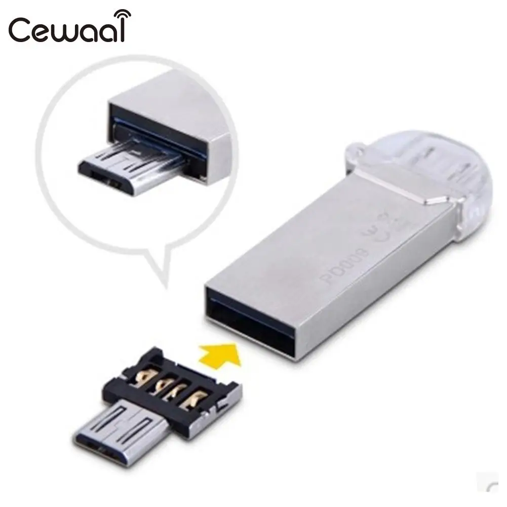 Тип usb B для Тип часовой стрелкой в виде штекер адаптера OTG разъем палка для Android телефон черный