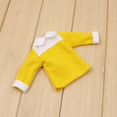 Наряды для куклы Blyth желтая одежда с оверралами костюм для 1/6 azone BJD pullip licca - Цвет: yellow shirt