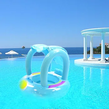 

Kids Baby Swimming Rings Safe Inflatable Infant Yacht Swim Pool Toy For Baby Adjustable Sunshade Child Toddler Seat Float Boat
