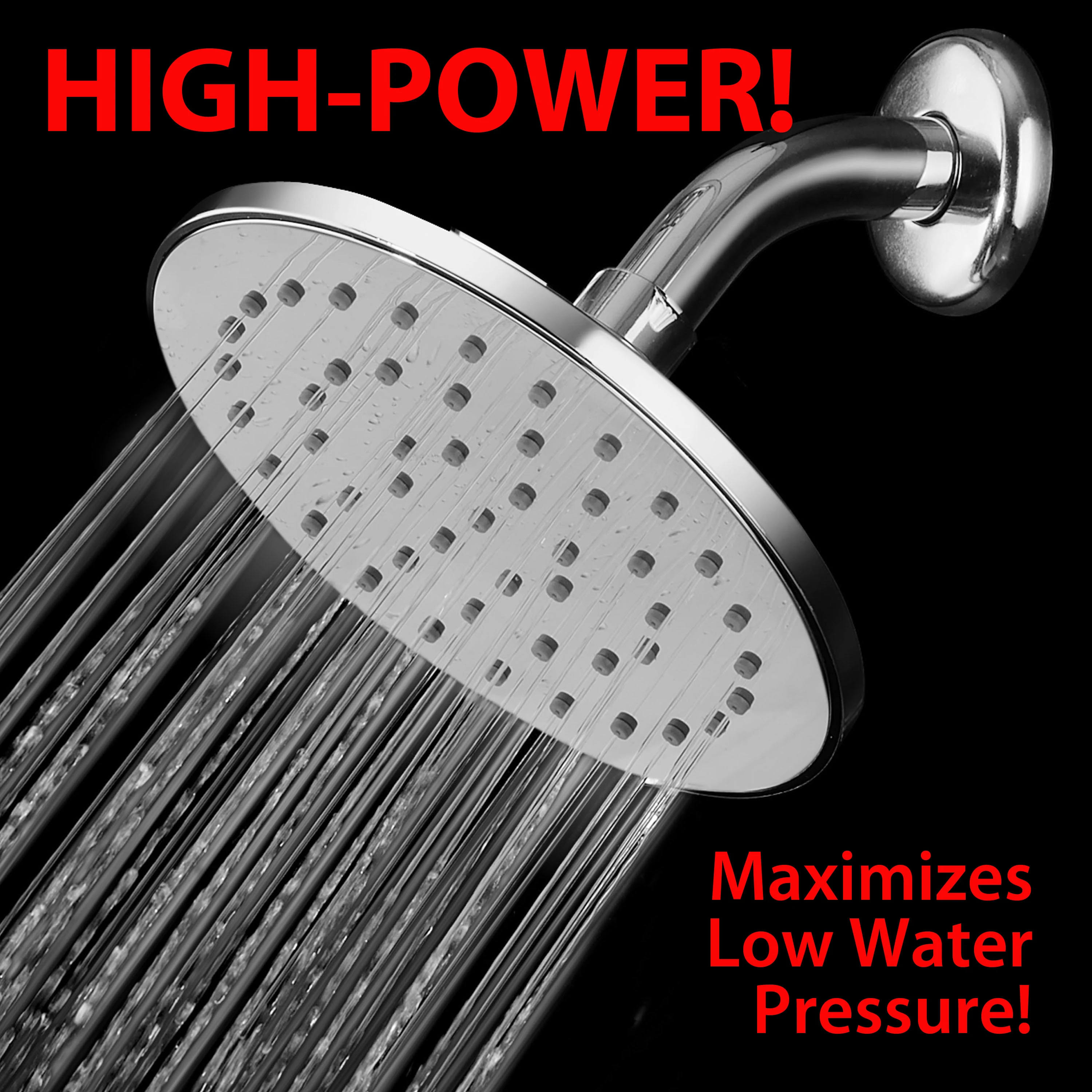 Hydroluxe 6 Inch High-Pressure Shower Head and FREE Soap Dispenser (1)