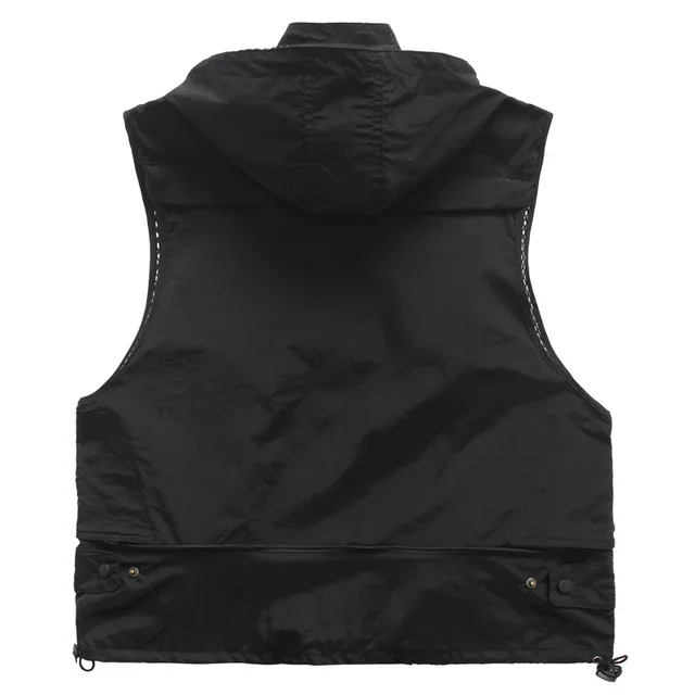 남성 및 여성용 후드 멀티 포켓 조끼