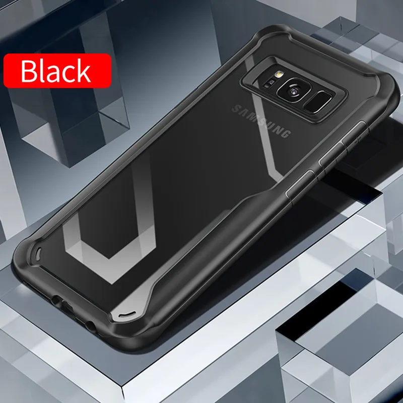 Роскошный прозрачный чехол для samsung Galaxy Note 9, 8, мягкий ТПУ чехол для samsung Galaxy S8, S9, S10 Plus, S7, S10E, S10, 5G, чехол для телефона s - Цвет: Black
