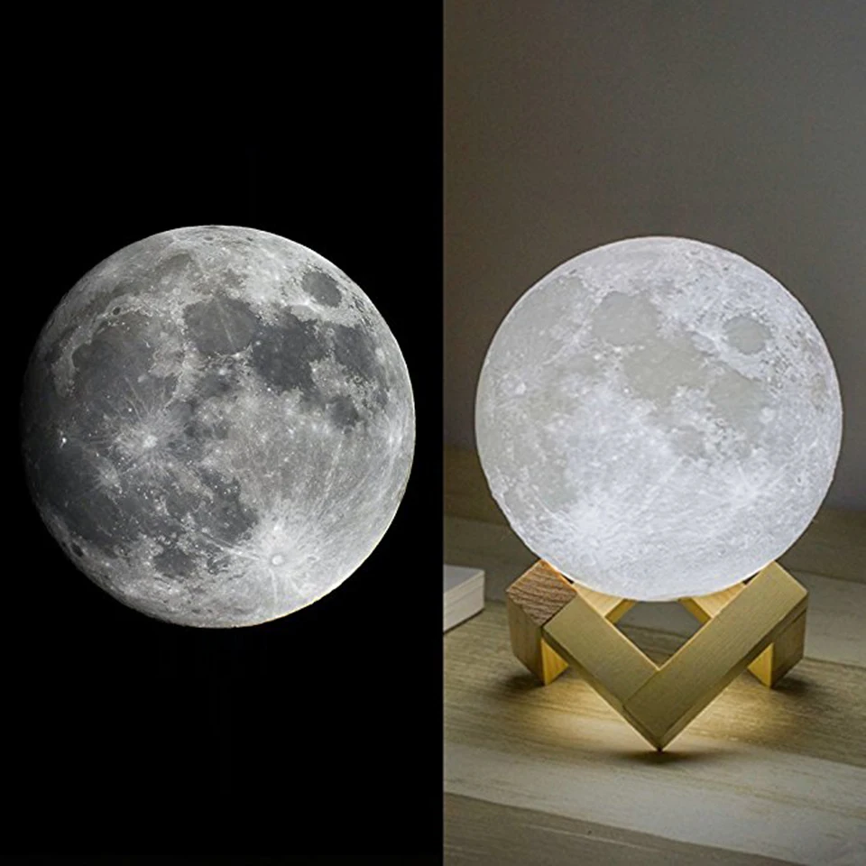  Xsky 3D Print Moon Light Touch Switch Table Lamps Bedroom Bookcase Usb Led Night Light Home Decor 3 - 32906731493