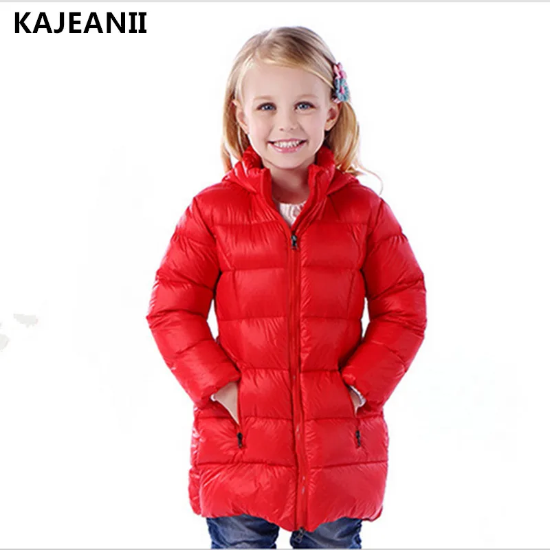 

KAJEANII Children's Girls Down Jacket Outerwear 2017 Autumn Winter Coat Fashion Hooded Jackets For Children Princess 1-6T