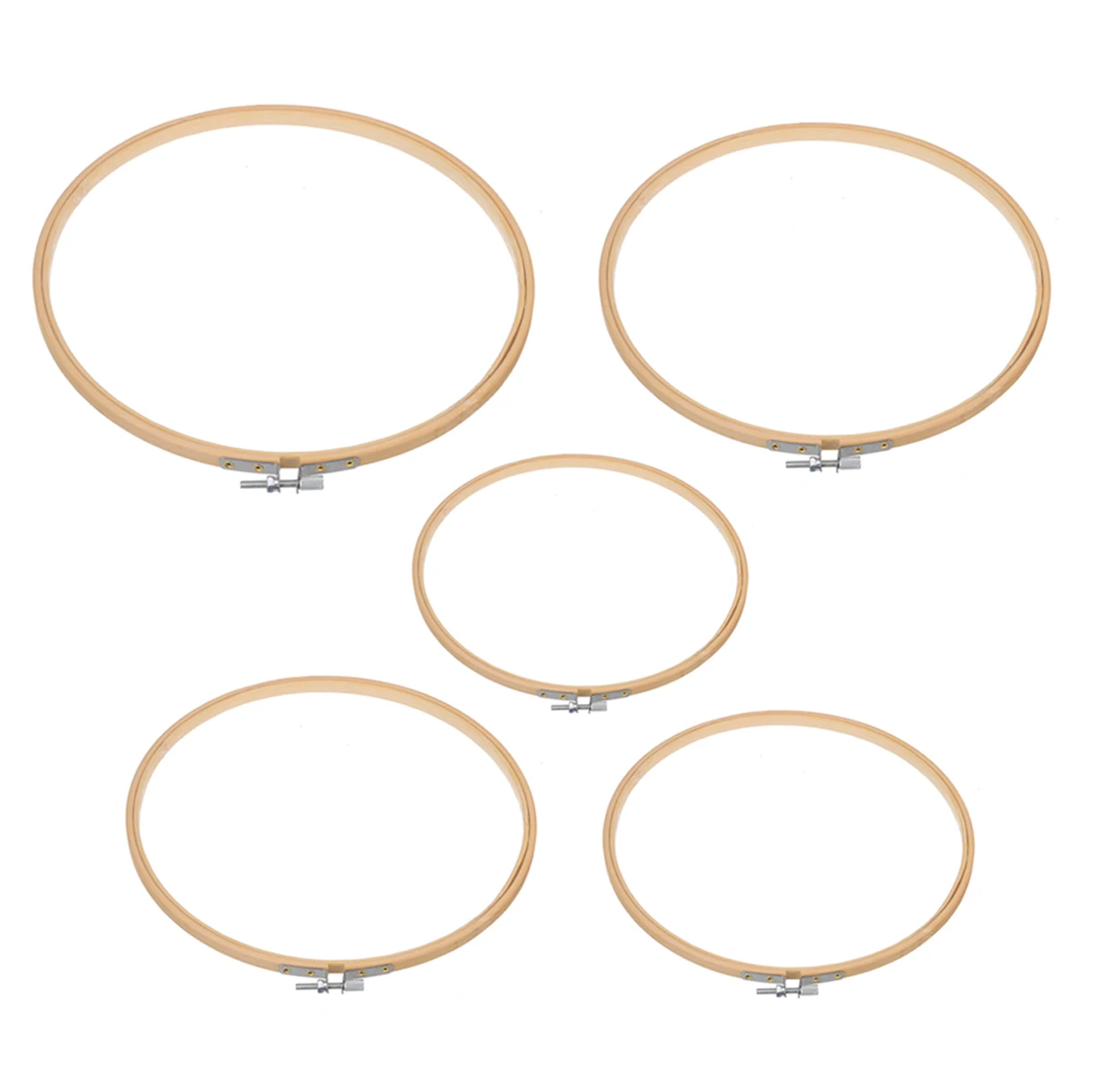 5pcs Durable Embroidery Hoop Set Bamboo Circle Cross Stitch Hoop Ring For DIY Sewing Tools Home Supplies 15/18/20/23/26cm