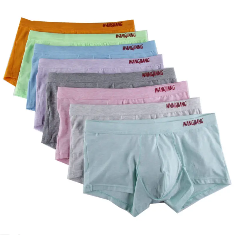 

8Pcs/Lot Men's Soft Underwear Basic Boxers Breathable Bulge Pouch Boxer Shorts Wholesale Underpants Trunks Knickers New Arrival