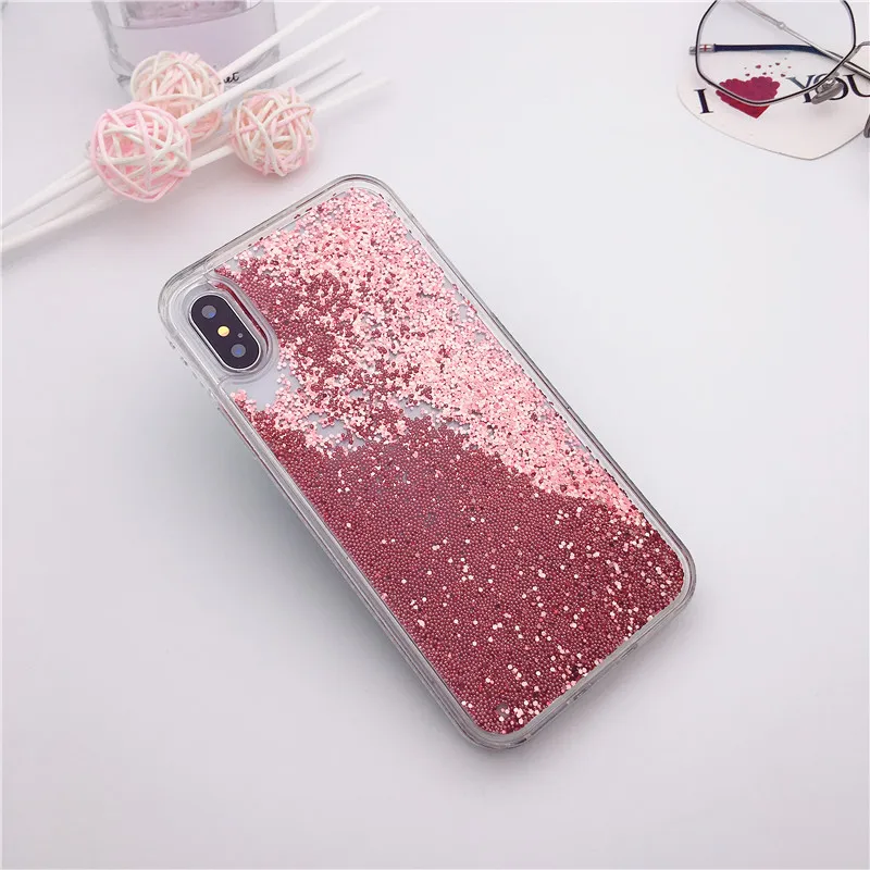 

Matcheasy Bling Dynamic Liquid Quicksand Case for Iphone 6 6S 7 8 Plus Case Glitter Beads Cover for Iphone X Case for Iphone 7