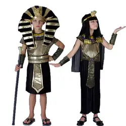 Для мальчиков Египет костюмы принцессы Косплэй Хэллоуин вечерние египетского фараона Клеопатра Королевский платье