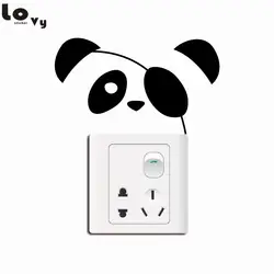 Творческий пират наклейка для выключателя панда мультфильм животных виниловые наклейки на стену для детской комнаты спальня домашний