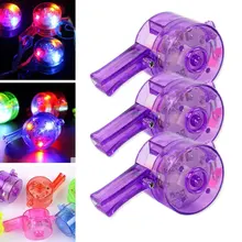 Random Color Flashing Whistle Colorful Lanyard LED Light Up Fun In the Dark Party Rave Kid Child Christmas Gift Fun fun in the sun