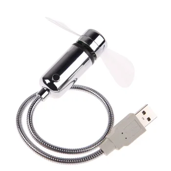 

2017 New Flexible LED Flash USB Fan with Real timeTemperature Display durable Soft Blades USB Gadgets 40*8.8cm