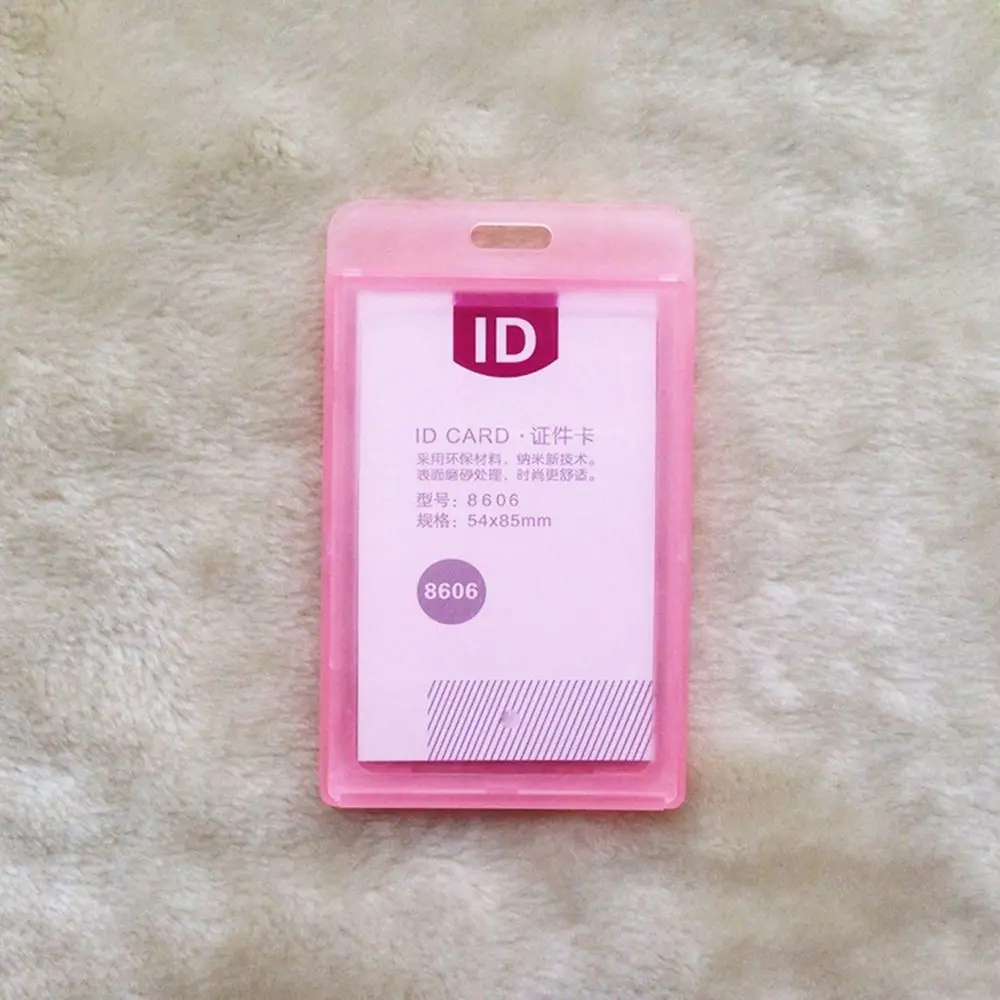 Прочный пакет из жесткого пластика ID карты держатель значка имя работника бирка - Цвет: Розовый