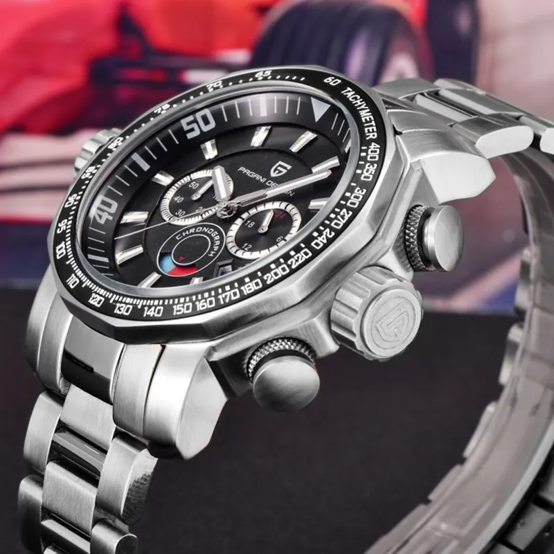 

Men Watches Luxury Brand PAGANI DESIGN Sport Watch Dive Military Watches All Steel Multifunction Quartz Wristwatch reloj hombre