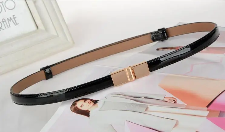 style 5 black Дизайн, тонкие ремни, регулируемый ремень, искусственная кожа, черное платье, широкие пояса, студенческие женские пояса, красный цветок, пряжка, квадратные подарки - Цвет: style 5 black