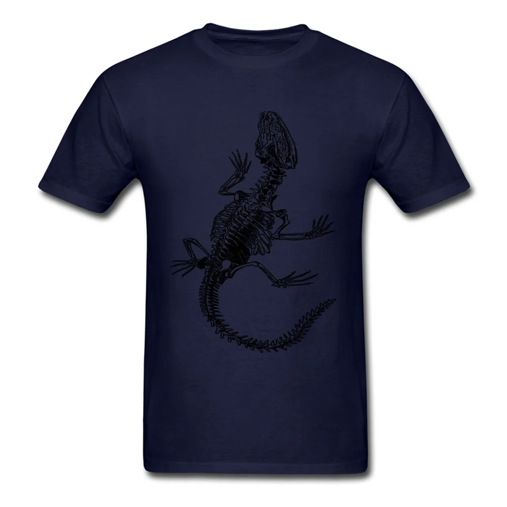 Printing Printed Summer 100% Cotton Round Collar Man T Shirt Casual Tee Shirt Prevailing Short Sleeve T-Shirt Top Quality Lizard by EncycloArt Reptile Skeleton Anatomy navy