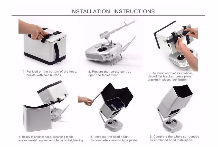 Drone Aviator Hood Kit Remote Control RC Sun Hood Shade Upgraded DJI Phantom 2 3 4 Inspire 1 Quadcopter Parts Accessories Drone Aviator Hood Kit Remote Control RC Sun Hood Shade Upgraded DJI Phantom 2 3 4 Inspire 1 Quadcopter Parts Accessories