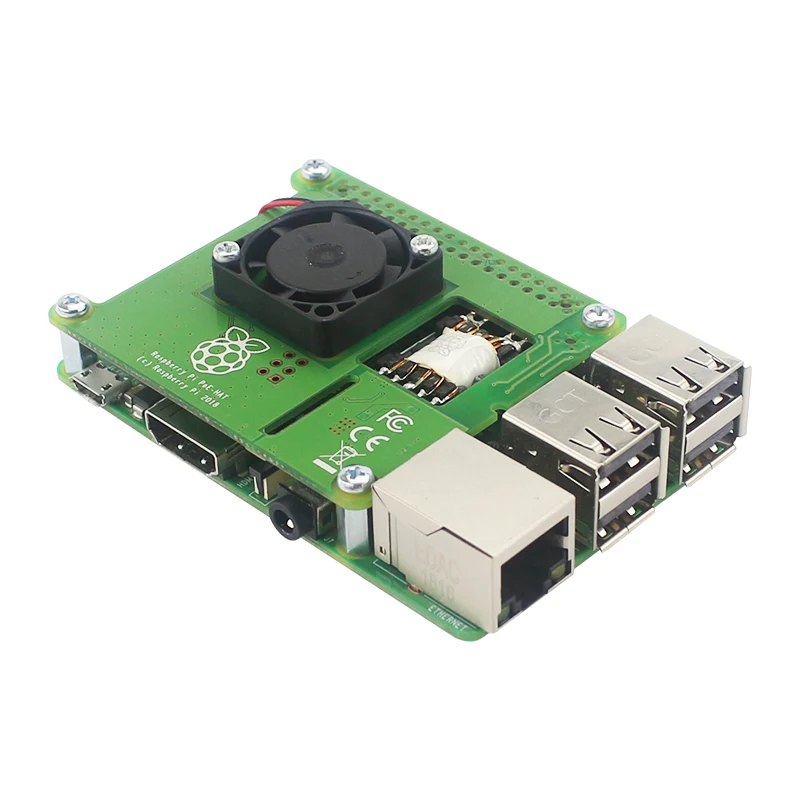 Плата расширения PoE HAT Raspberry Pi 3 Model B Plus Power Over Ethernet 802.3af сетевой источник питания для