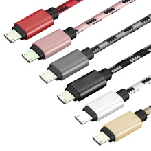 Прочный 3 м/10 футов Micro USB зарядное устройство кабель синхронизации данных Шнур для сотового телефона металлическая головка быстрое зарядное устройство кабель 50 шт./партия