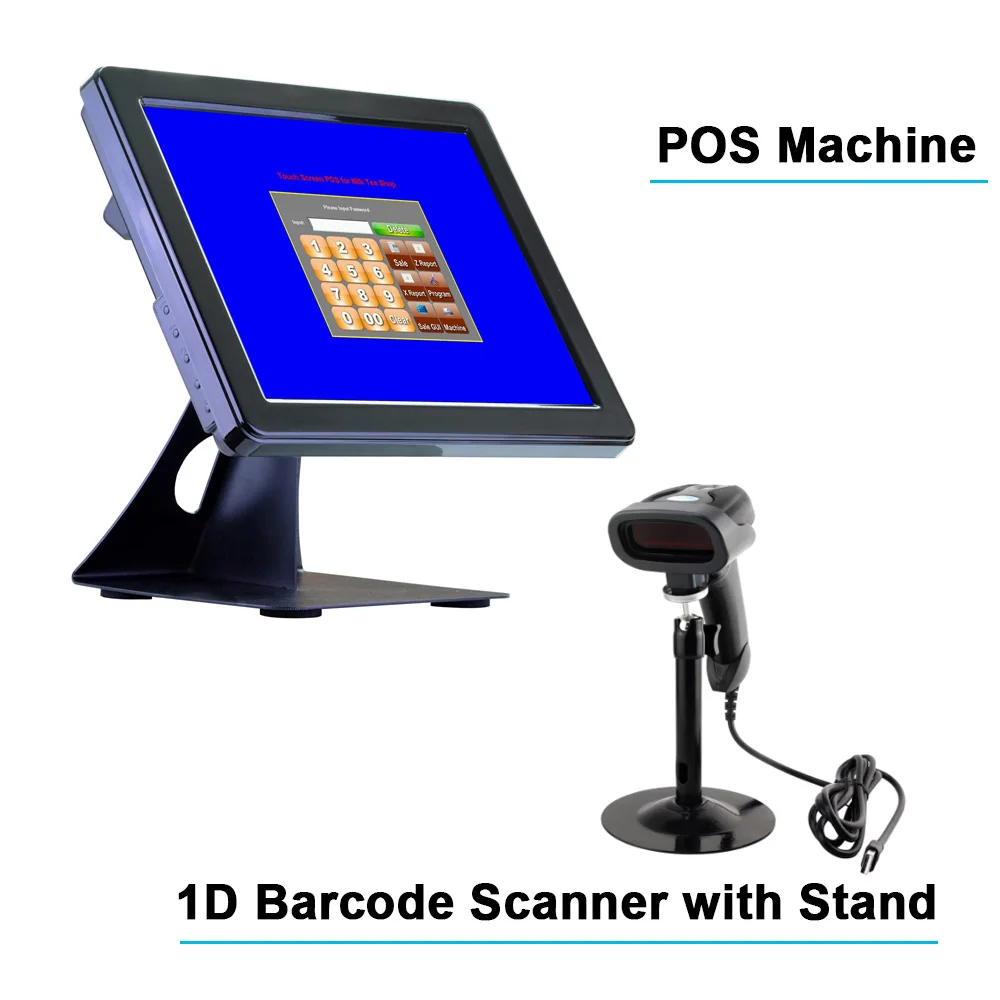 15 inch and barcode scanner