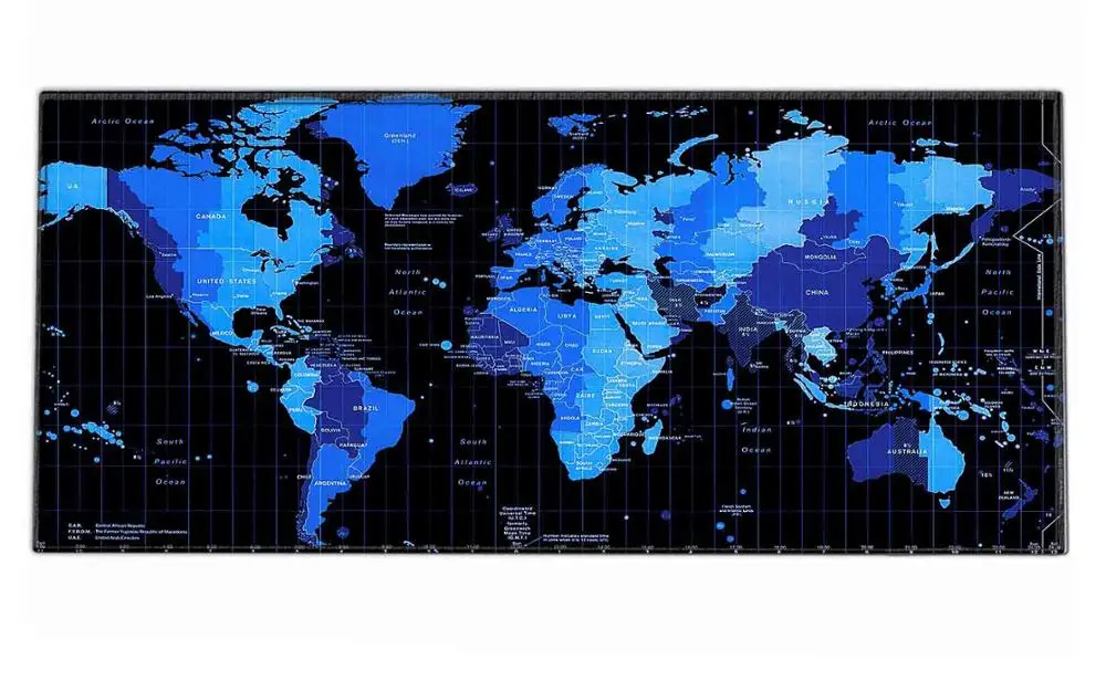 Карта мира резиновый коврик для мыши большой коврик для мыши настольные коврики большие коврики игровой ковер XL для работы в офисе/игр - Цвет: Синий