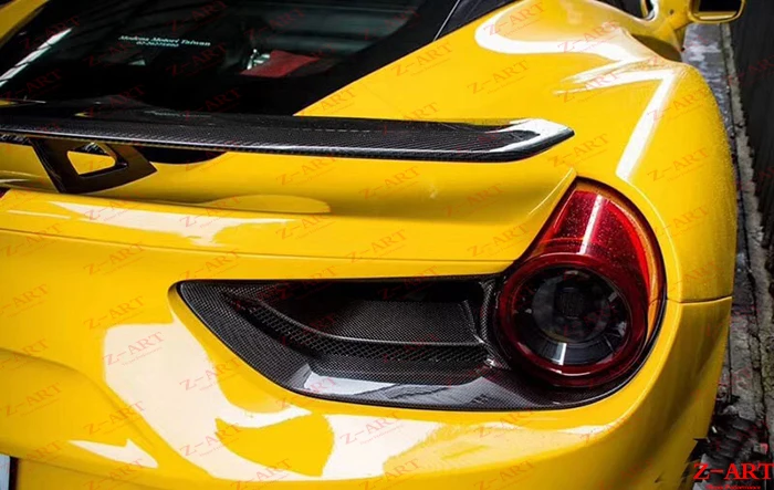 Z ART карбоновое волокно задняя рамка лампы для Ferrari 488 паук углеродное задние