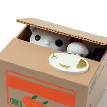 Креативный дизайн копилка электронная Itazura Kitty Cat красть деньги монета пластиковая безопасная коробка детский подарок на день рождения Домашний декор