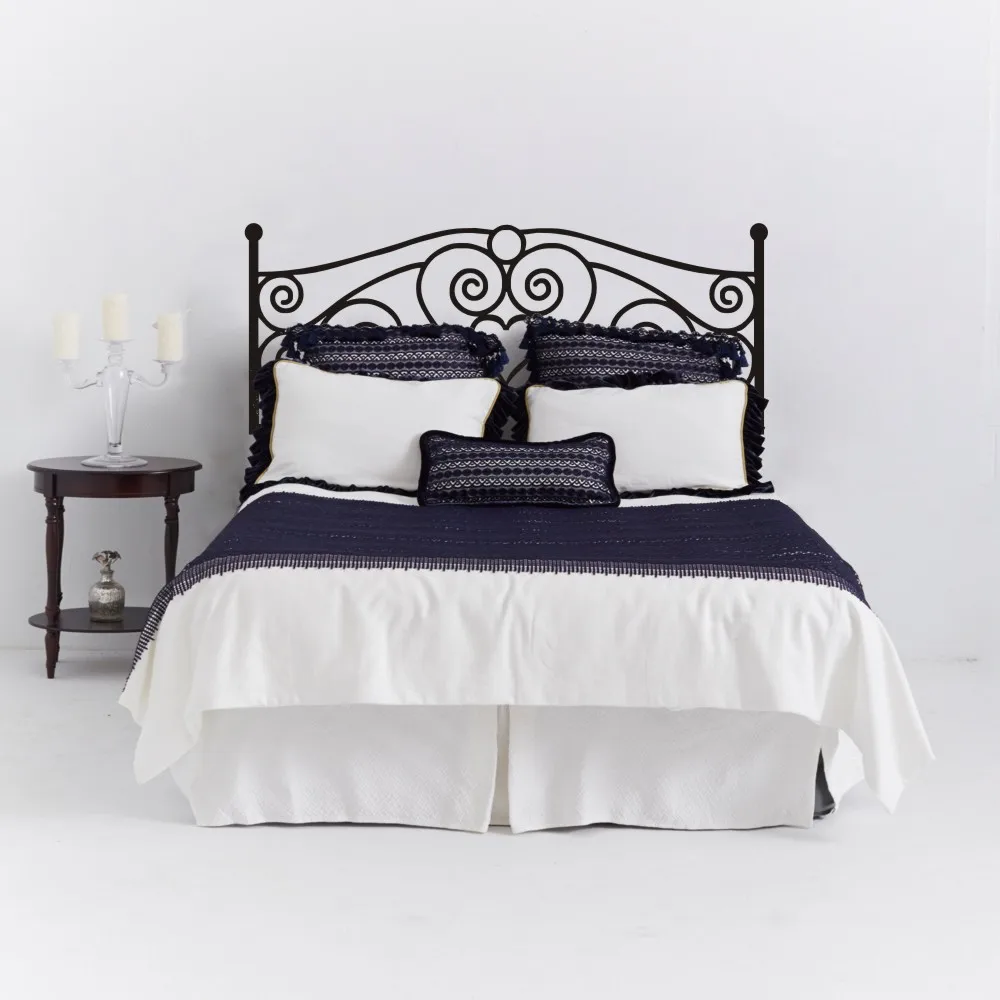 Headboard Wall Decal Vinyl Art Sticker Shabby Chic Bed Wall Decal Twin size decal 39"H X 16"Win