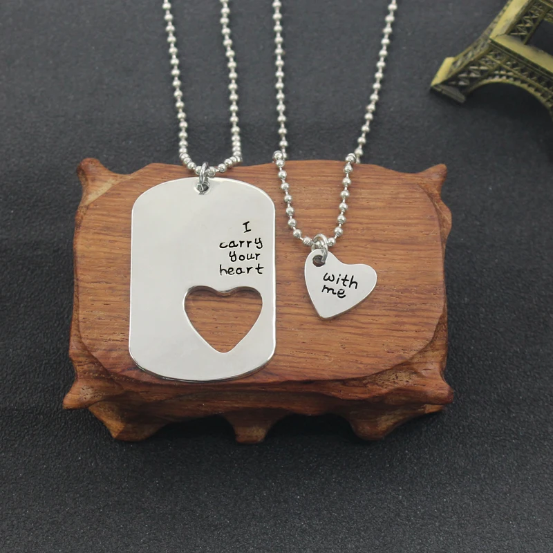 Ожерелье с подвеской в виде надписи I Carry Your Heart With Me для влюбленных ювелирные