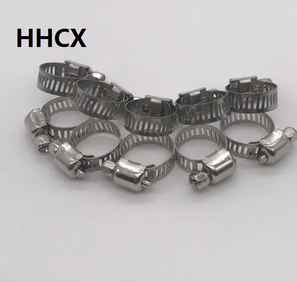 

10pcs Stainless Steel Drive Hose Clamp Tri Clamp Adjustable Fuel Line Pipe Worm Gear Clip Clamp Tube Fasterner 8mm Spring Clip