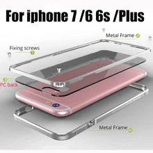 Metal bumper for iphone 6 6s plus Luxury case aluminum PC back Cover for iphone6S 6plus