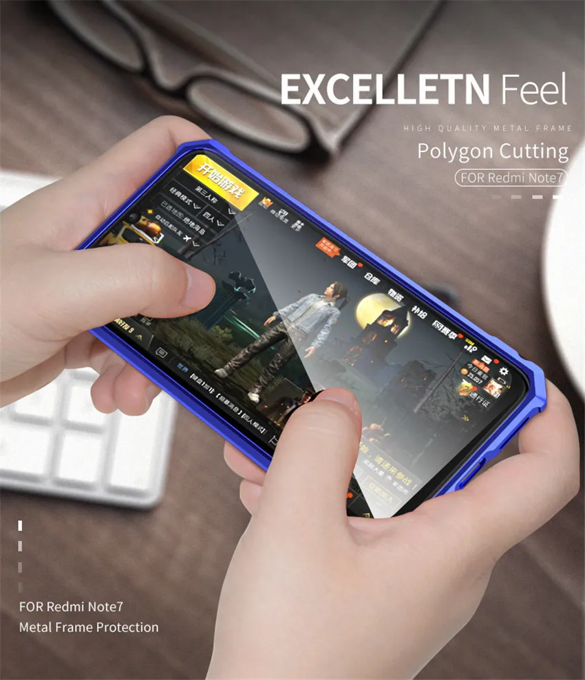 For Xiaomi redmi note 7 Case Luxury Metal Bumper Case On Xiomi redmi note 7 Slim Frame Phone Case redmi note7 (12)
