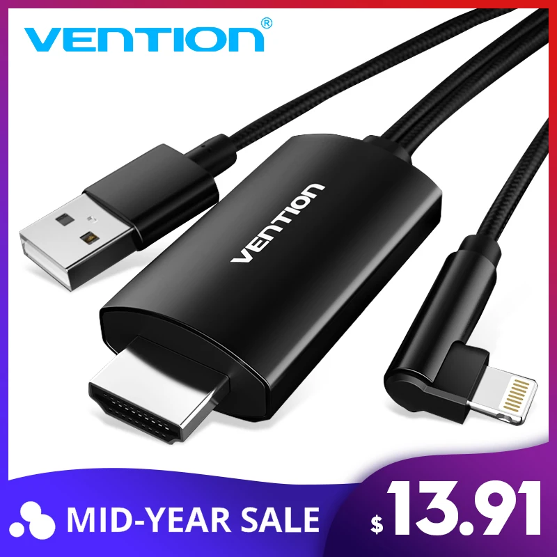 Vention 8 Pin к HDMI конвертер 1080 P HDMI кабель для iPhone X XS 8 Plus IOS поддержка HDTV цифровой адаптер для Ligntning к HDMI