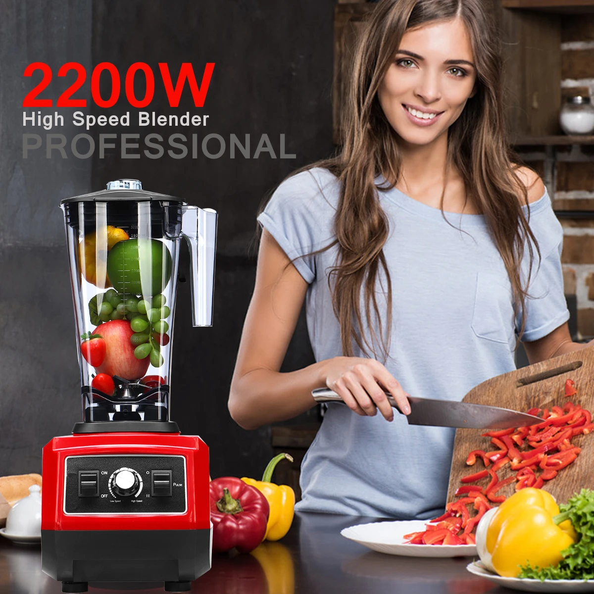 

2200W 45000-peak 3L Blenders EU US AU Plug with Blenders Tamper Radial Cooling Thermal Protection System Stainless Steel Blade
